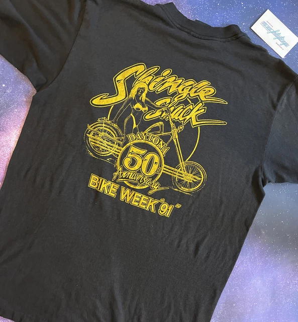 Vtg Harley Davidson T-Shirt 1991 3D Emblem Bike Week Daytona Beach Single Stitch