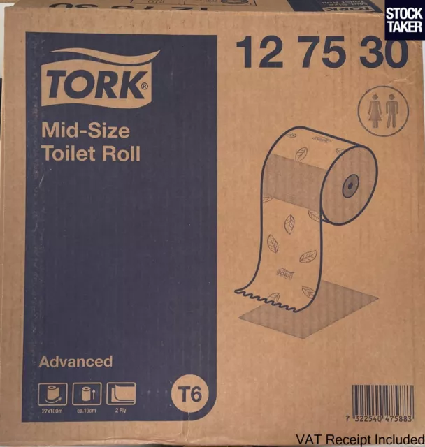 (26-Rolls) Tork 127530 Mid-Size 2-Ply 90m Toilet Paper T6 (VAT Invoice) 1 Mising