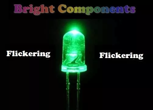 5 x Green Flickering LED 5mm - Candle/Flicker Effect - UK - 1st CLASS POST