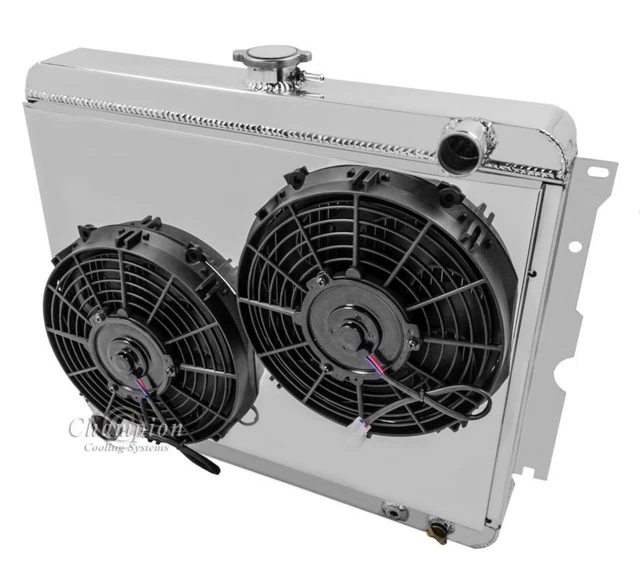 DODGE CHALLENGER RADIATOR,SHROUD & 210"Fans & Relay Kit,Aluminum 4 Row