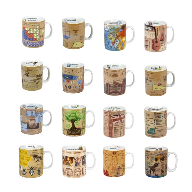 Könitz Wissensbecher 'Evolution' (Englisch) – Porzellantasse Mit Erdgeschichte-Motiv, 490 Ml