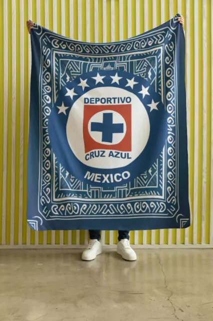 Cruz Azul Futbol Deportivo Liga MX Sherpa Fleece Blanket/Cobija