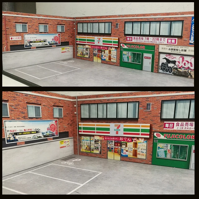 DIORAMA 1/64 Car Parking Lot Display Scenery Background Garage Model ...