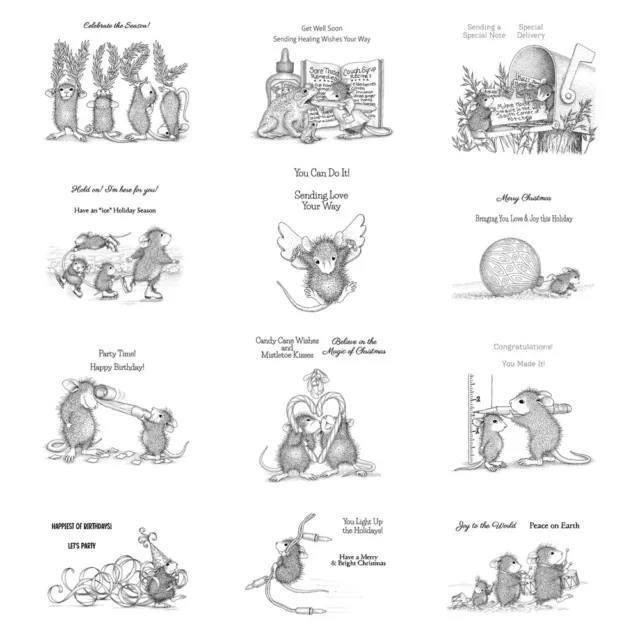 Animal Mouse Holiday Silicone Clear Stamps for DIY Scrapbooking Craft Decor Card