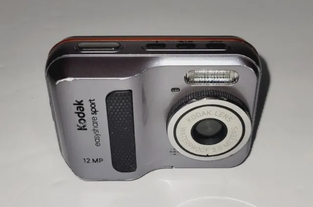 Kodak EasyShare Sport C123 12.0MP Digital Camera Grey/Black w/2GB SD Tested