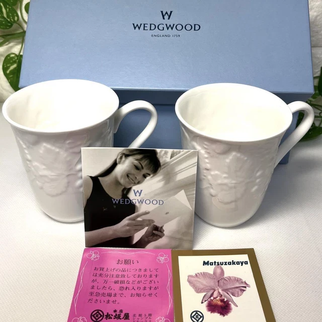 WEDGWOOD STRAWBERRY VINE Black Portland vase Stamp Cup Saucer Pair Set