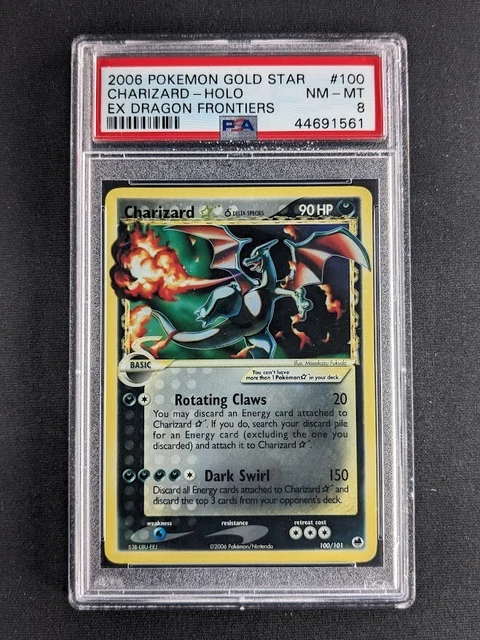 2006 Pokemon EX Dragon Frontiers CHARIZARD Gold Star Delta Species #100/101 PSA8