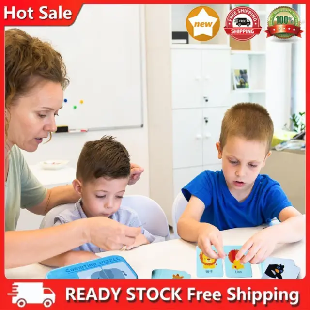Baby Kids Child Iron Box Cards Matching Game Educational Toy (Animal)