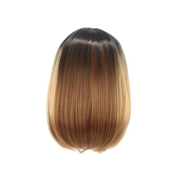 Parrucca da donna bob sfumata colore cosplay parrucca capelli sintetici parrucche corte dritte