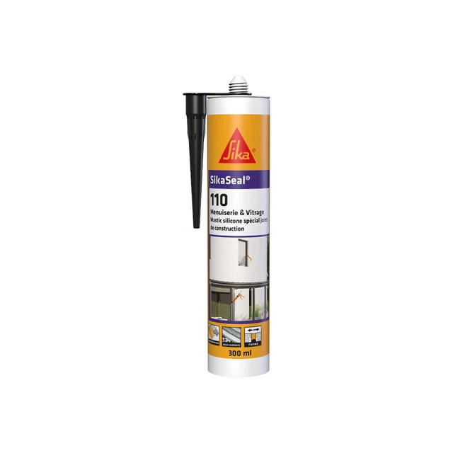 Mastic silicone SIKA SikaSeal 110 Menuiserie & Vitrage - Noir - 300ml