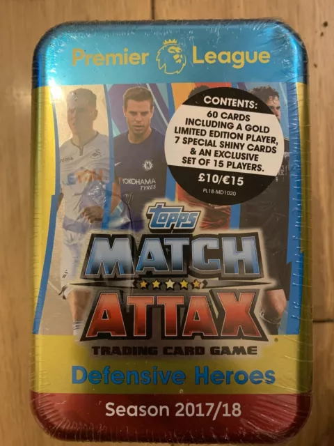 Match Attax 17/18 Premier League Mega Tin Defensive Heros New Sealed