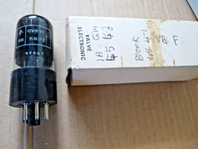 Brimar 6V6GT CV511 VB KB/FE  F  Black Base NOS Valve Tube  DEC23