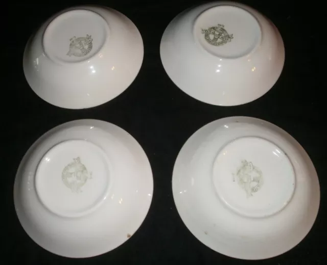 VTG 40's PADEN CITY POTTERY CO 4  Floral Gold pattern Small Berry Bowls made USA 2