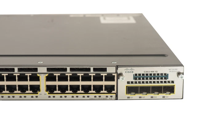 Cisco WS-C3750X-48P-S Switch 48 Porte Gigabit PoE+ Con 2 PSU C3KX-PWR-715WAC E Modulo C3KX-NM-1G - Foto 2