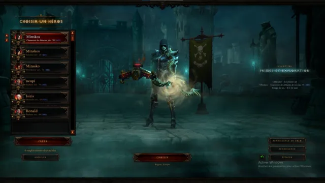 Compte Diablo 3 Reaper Of Souls 441 + Paragon 5 Perso Lvl 70 Bcp Stuff/Gems