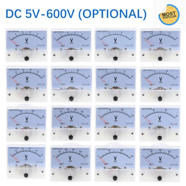 DC 0-600V Analog Volt Voltage Needle Panel Meter Voltmeter  Gauge 85C1 New