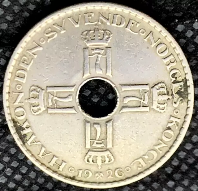 1926 Norway 1 Krone Coin XF  ( 1.9 Million Minted ) Haakon VII  #P169