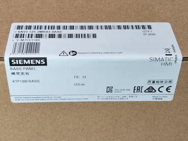 NEW (SEALED) SIEMENS 6AV2123-2MB03-0AX0 Simatic HMI Basic Touch Panel ...
