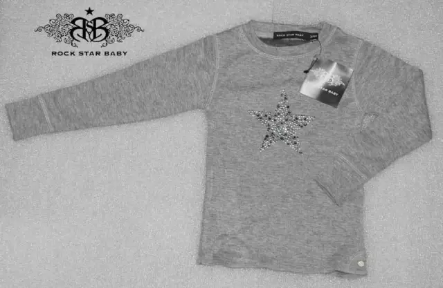 Rsb Rock Star Felpa Manica Lunga Pullover Grigio Per 3-6 Mon. Bebé Nuovo 07-27