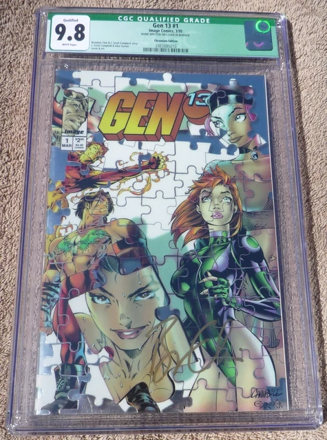 Gen 13 #1 CHROMIUM EDITION 💥 CGC 9.8 Qualified - Signed Choi 💥 Image 1995