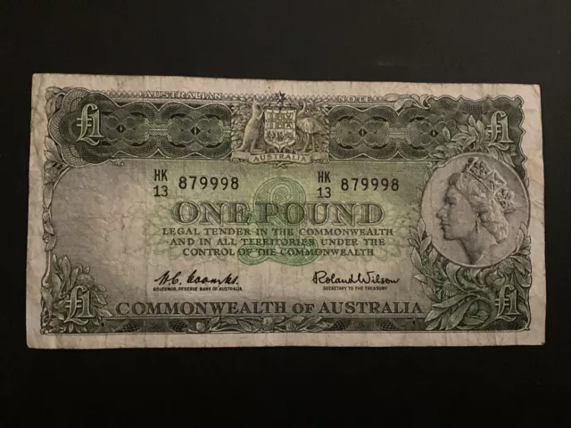 1961 One Pound Coombs Wilson Banknote Condition Is In The Photos