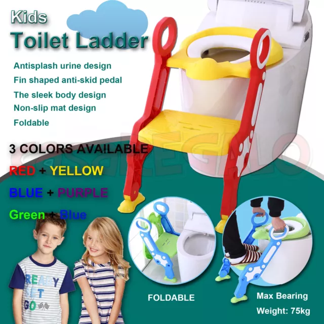 Kids Toilet Ladder Baby Toddler Training Toilet Step Potty Seat Non Slip Trainer