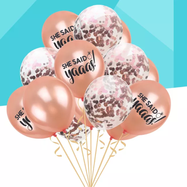 15 Pcs Rose Gold Party Supplies Wedding Balloons Decorations Bachelor
