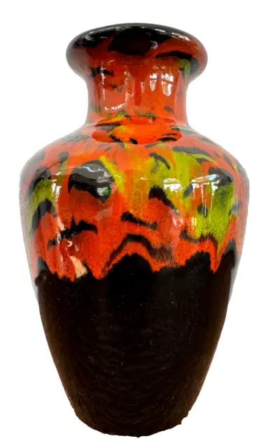 Vintage MCM California Studio Art Pottery Drip Glaze Vase Signed