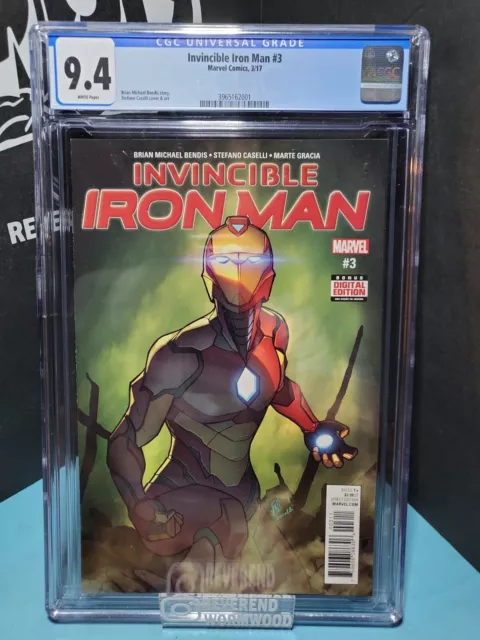 Invincible Iron Man 3 CGC 9.4 1st print Riri Williams Ironheart 2017