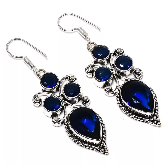 London Topaze Bleu Pierre Précieuse En Argent Sterling 925 Bijoux