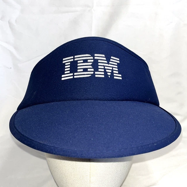IBM Visor Vintage Computer Advertising Promotional Navy Blue Adjustable