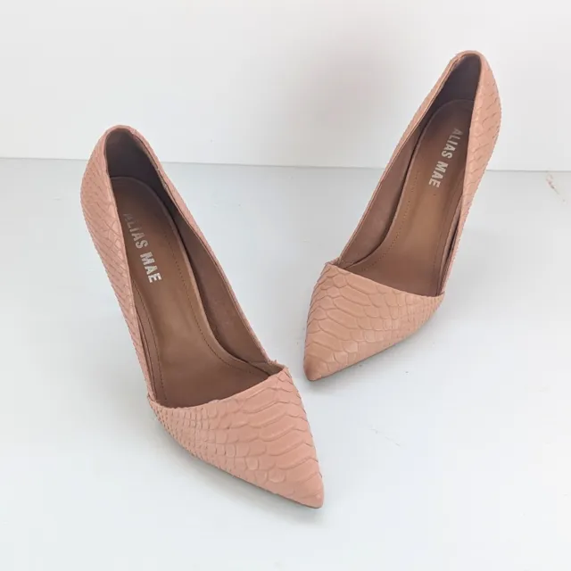 Alias Mae Women's High Heels Size 9 US Pointed Closed Toe Leather Nude Pink