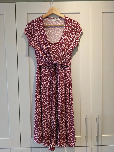 Jojo Maman Bebe Short-Sleeved Maternity & Nursing Dress, Mauve, Size S (UK 10)