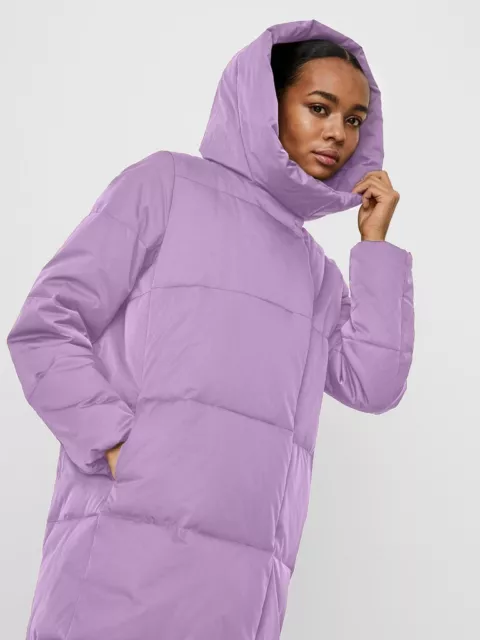 vero moda womens puffer coat purple high neck hooded size small