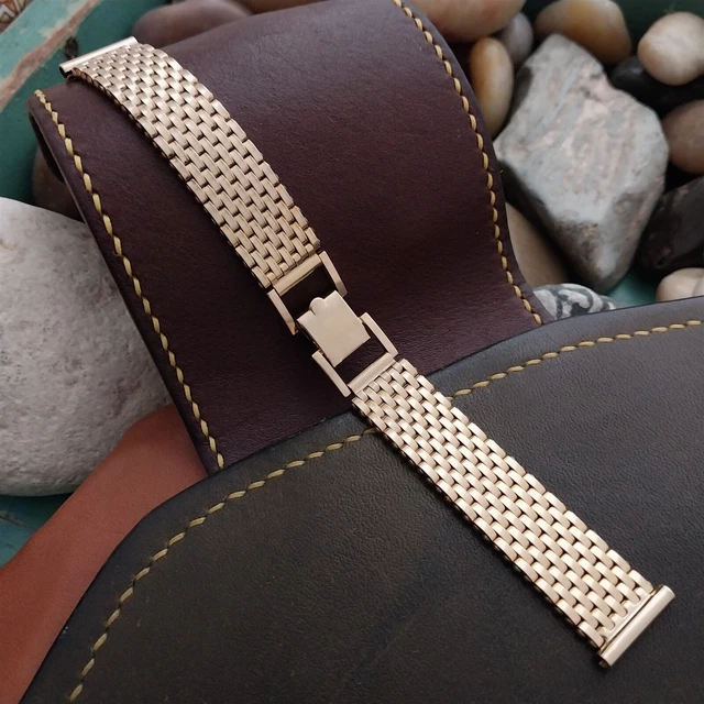 5/8" Duchess 12k Gold-Filled Basketweave Mesh Unused 40s-50s Vintage Watch Band
