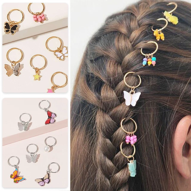 Butterfly Star Pendant Hair Clip Women Braid Metal Hair Ring Hair Accessories