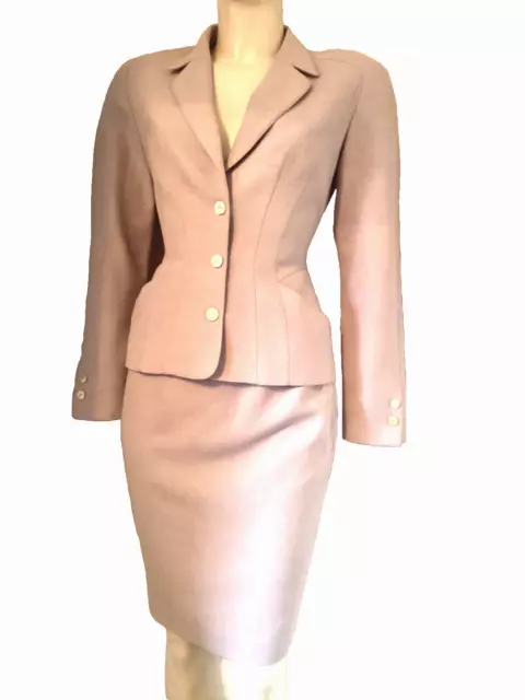 Thierry Mugler Womens Vintage Designer  Lilac Suit Skirt &Jacket Two Piece Set