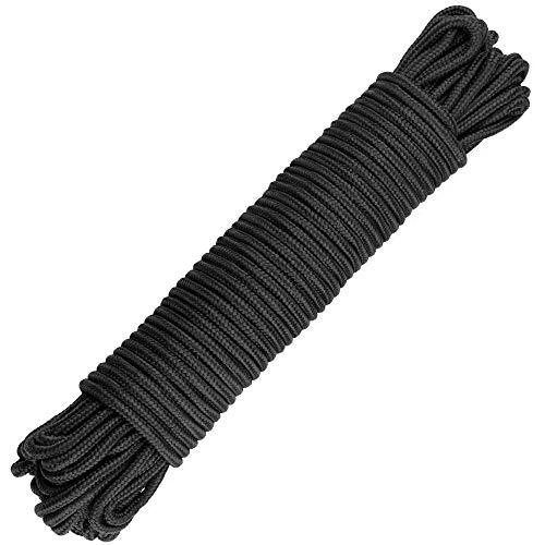 KINGLAKE Paracorde 6mm Noir 30M Corde en Nylon épaisseur Corde de Bateau Gonf...