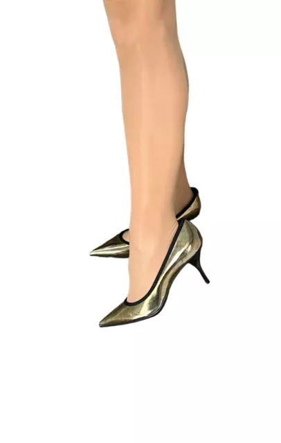 Giuseppe Zanotti Gold Mirrored Metallic Pointed Toe Pumps Heels 38 7.5 3