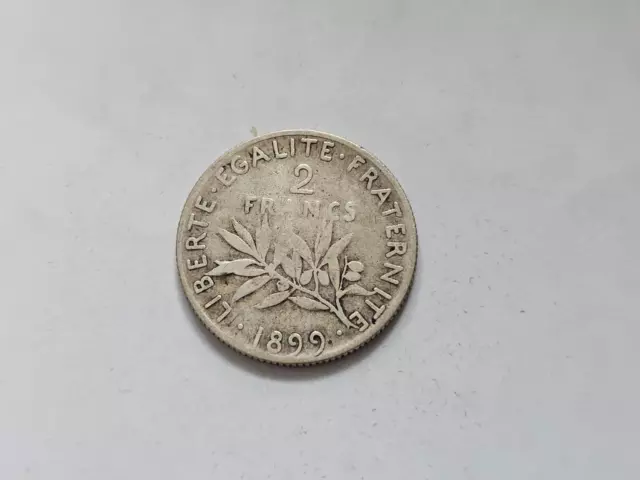 Frankreich    Dritte Republik       2  Francs  1899     Silber    siehe Bilder !