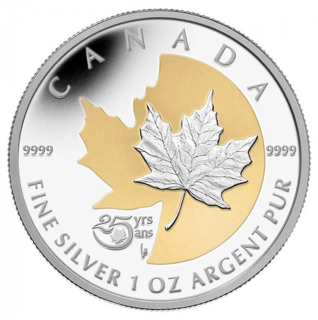 2013 Canada $5 Fine Silver Coin - 25th Anniversary Silver Maple Leaf