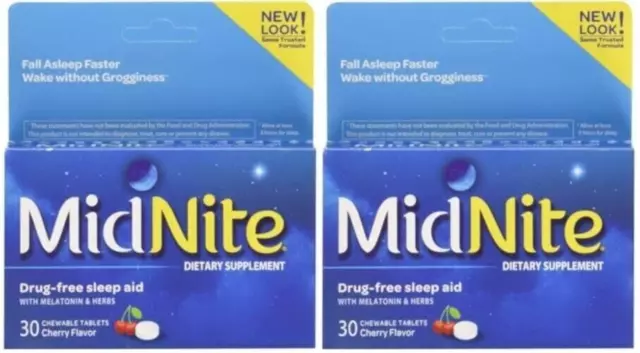 Suplemento de ayuda para dormir libre de drogas MidNite, 60 tabletas recién llegado