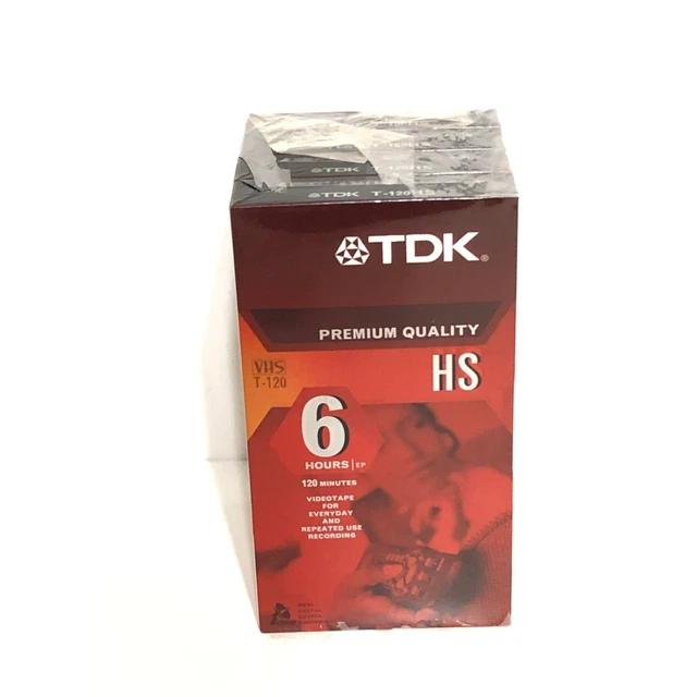 4Pk TDK Premium Quality HS 6 Hours EP 120 Minutes Vdeio Tape