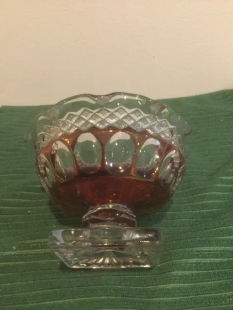 Vintage footed Westmoreland Waterford Ruby Red 3" Compote