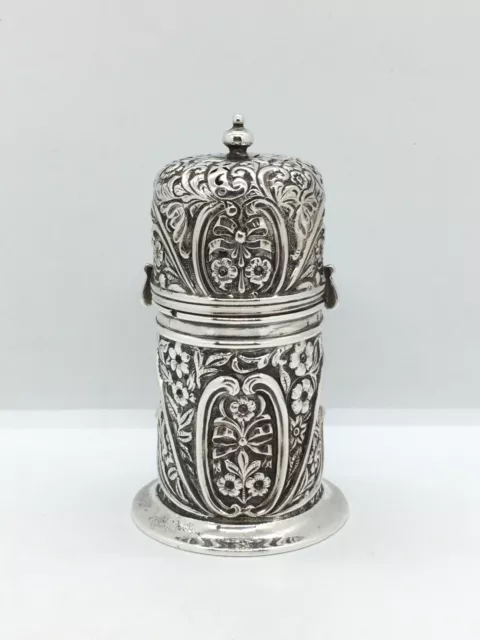 Embossed Art Nouveau Style Victorian Solid Sterling Silver Sugar Shaker / caster