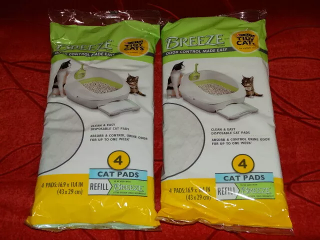 2 pack Purina Tidy Cats 4 CAT PADS for BREEZE LITTER SYSTEM Refill ODOR CONTROL