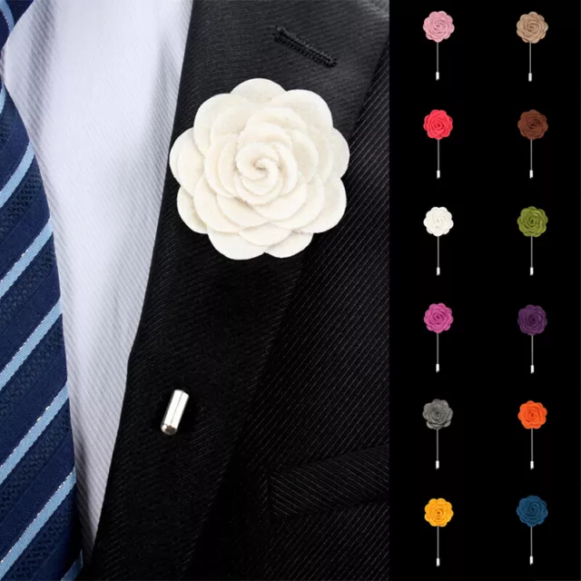 Groom Boutonniere Lapel Pins Wedding Mariage Corsage Suit Roses Flower Brooch