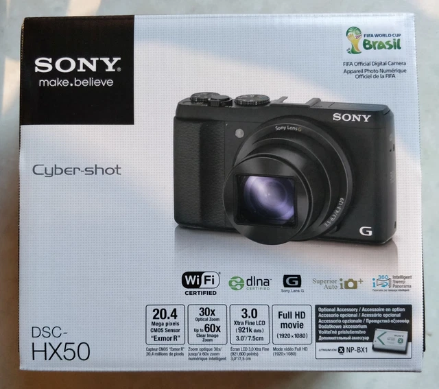Sony Cyber Shot DSC-HX50 Camera 30X Optical Zoom 20.4 MP Case Batteries EXTRAS!