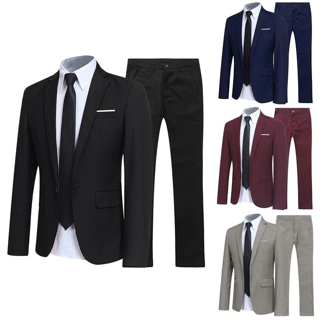 Ensemble veste et pantalon élégant pour hommes coupe mince pour fêtes formell