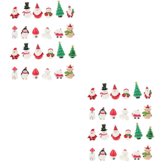 44 Pcs Mini Xmas Figures Micro Landscape Decoration Mrs Claus Accessories Doll